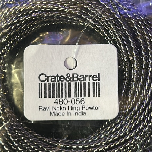 Crate & Barrel Navi pewter napkin holders set of 6 - Picture 4 of 4